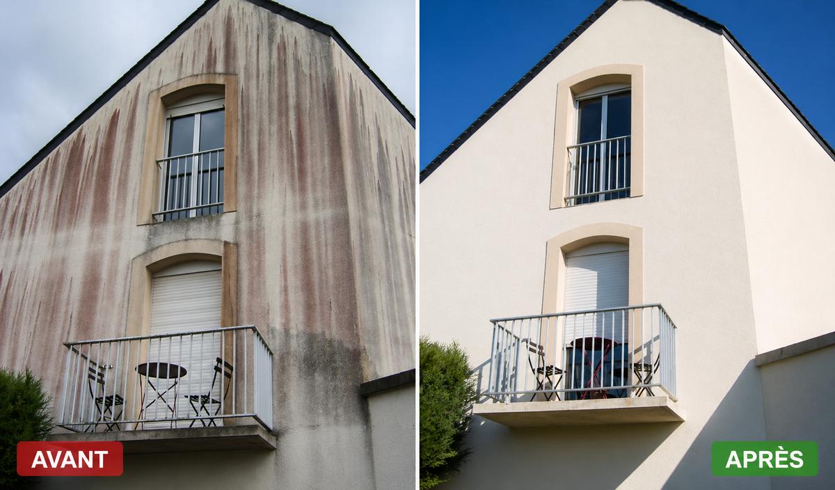 Façade avant après